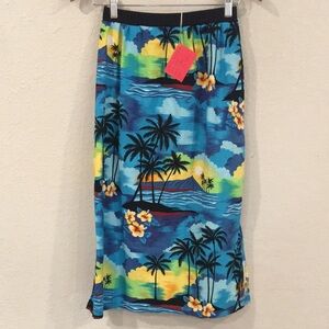 Mom and Pop’s Kids Girl Sz XL 14/16 Skirt Multicolored Maxi Tropical 100% Cotton